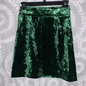 Sandro Paris Velvet Green Lush Soft Mini Skirt Made in Bulgaria EU 1 XS